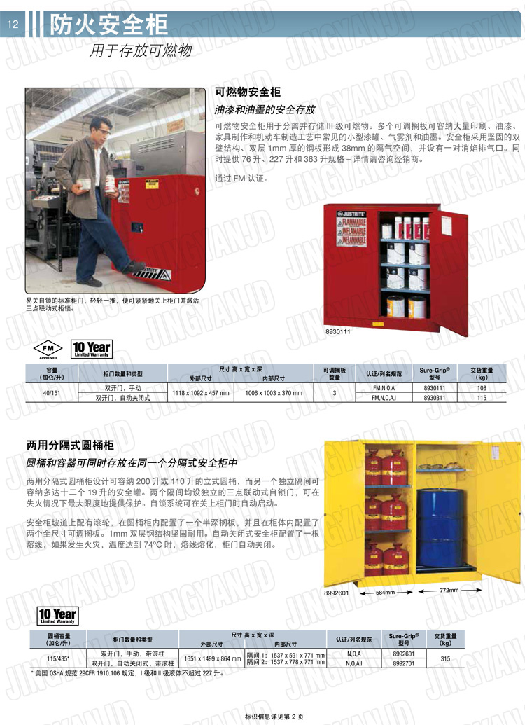 美國杰斯瑞特，防火安全柜，justrite防火柜，justrite安全柜，防爆柜justrite