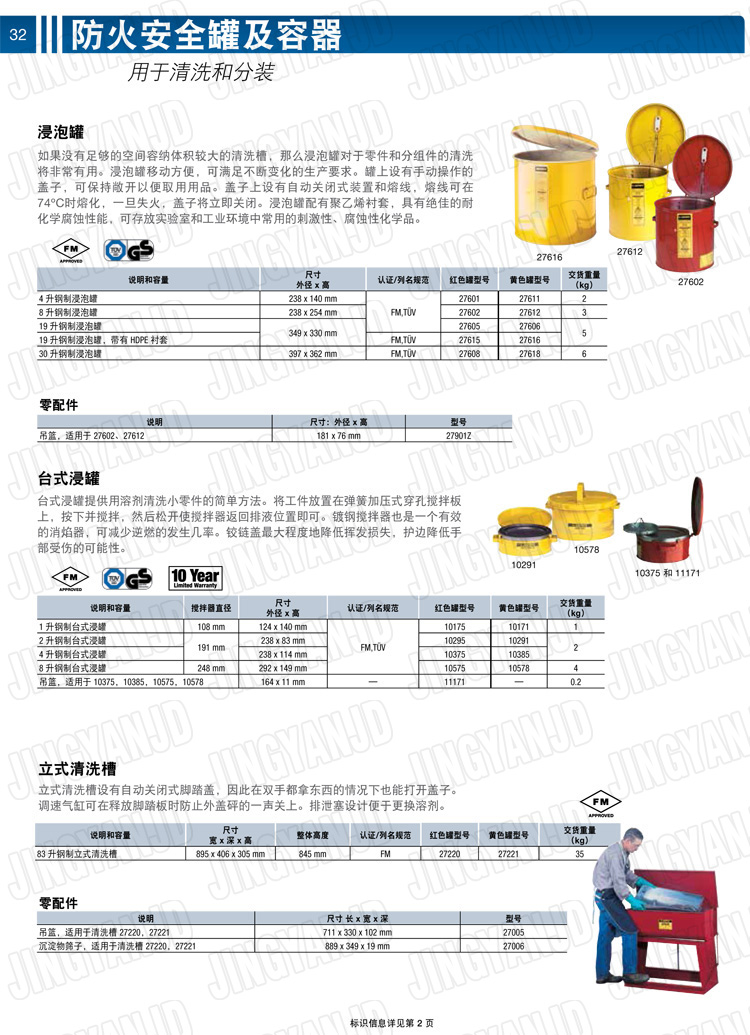 美國杰斯瑞特，justrite，臺式浸泡罐，立式清洗槽，清洗罐